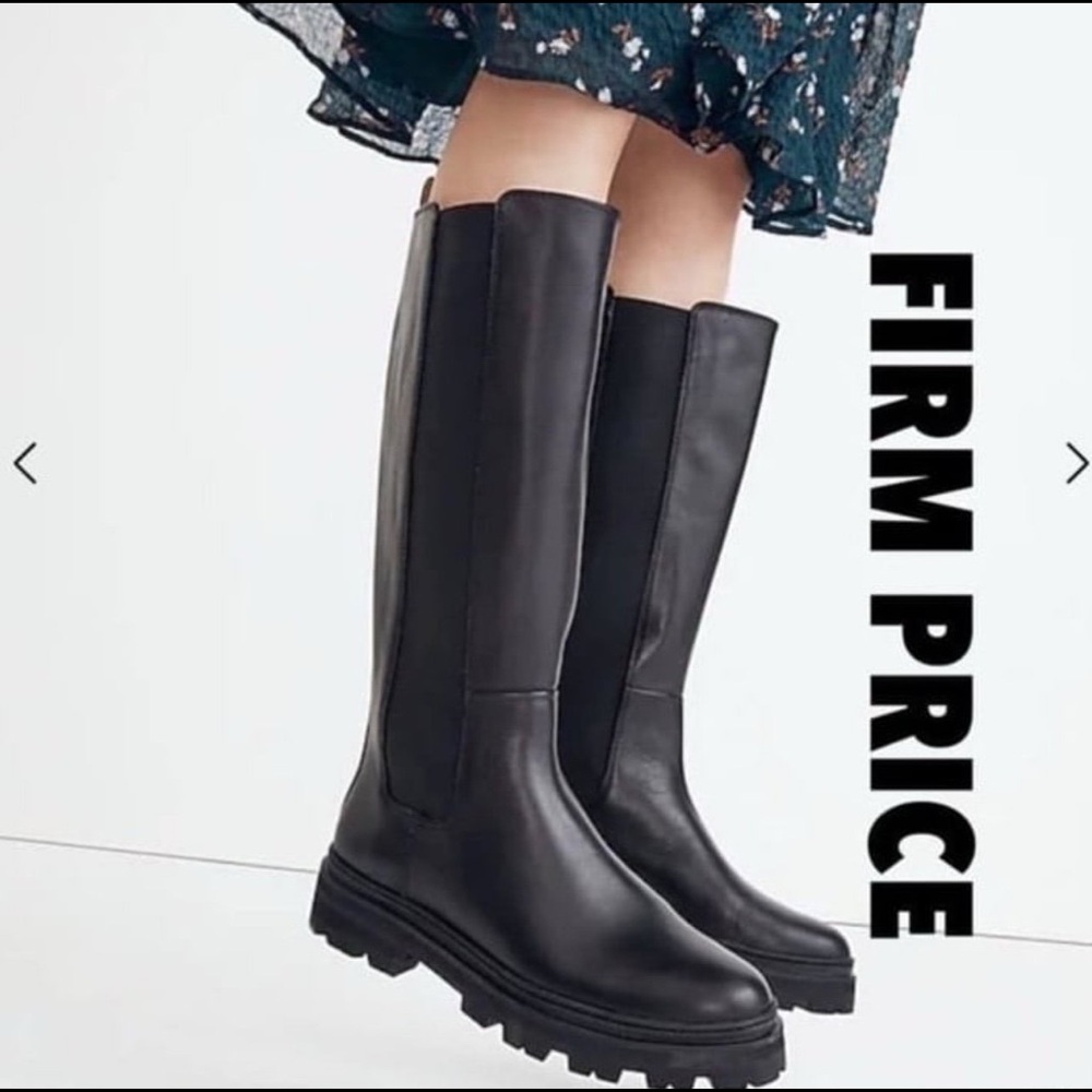 MADEWELL Tall Chelsea Leather Boots w Extended Calf